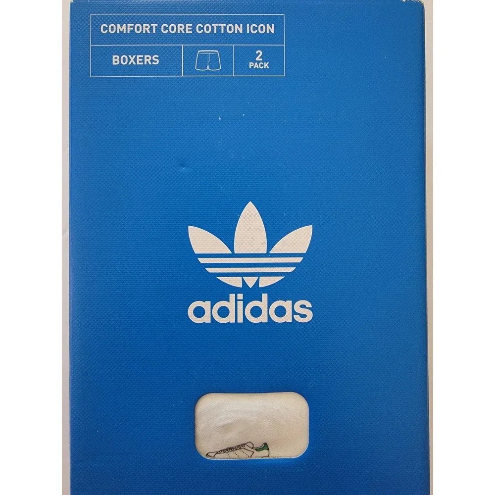 Adidas Originals Men XL Comfort Core Cotton Icon Woven Boxers 2 Pack 4A3M52 NEW